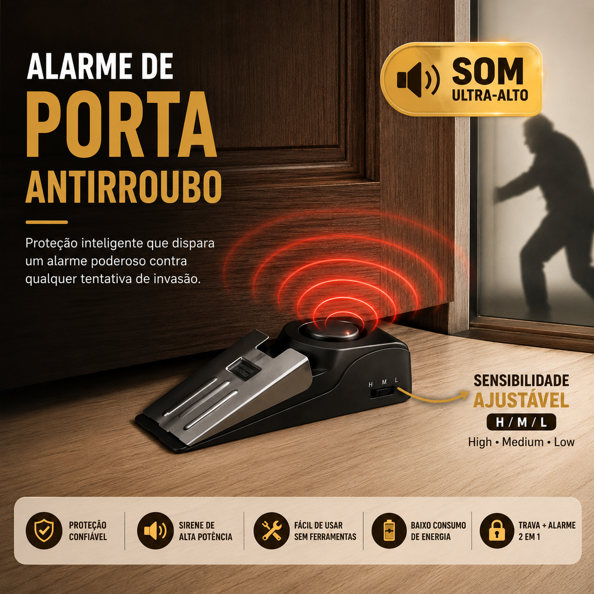Alarme de Porta Antirroubo - Ninguém Entra Sem Que Você Saiba
